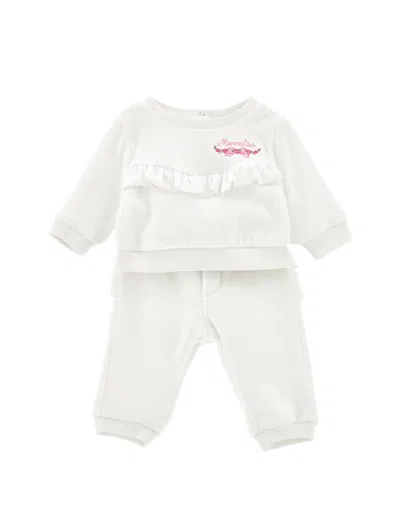 Monnalisa Babies'  Ruffle Chenille Set In White