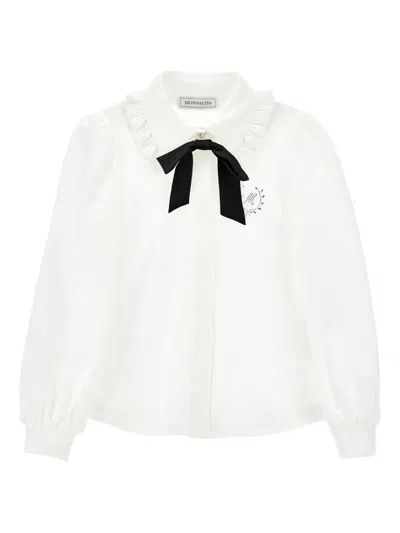 Monnalisa Kids' Ruffle-collar Blouse In White