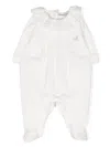 Monnalisa Ruffle-collar Cotton Onesie In 0001 Bianco