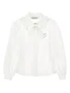 Monnalisa Ruffled Bow Shirt In White