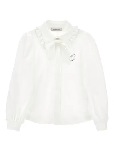 MONNALISA RUFFLE-DETAIL BLOUSE