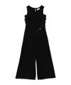Monnalisa Long Playsuit With Belt In Black