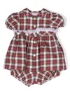 Monnalisa Ruffle-detail Plaid-pattern Dress In Red