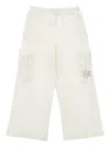 Monnalisa Fleece Trousers With Ruffles In Neutral