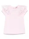 Monnalisa Ruffle-detail T-shirt In Pink