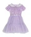 Monnalisa Ruffle-detail Tulle Dress In Purple
