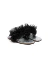 Monnalisa Ruffle-detailed Flip Flops In Black