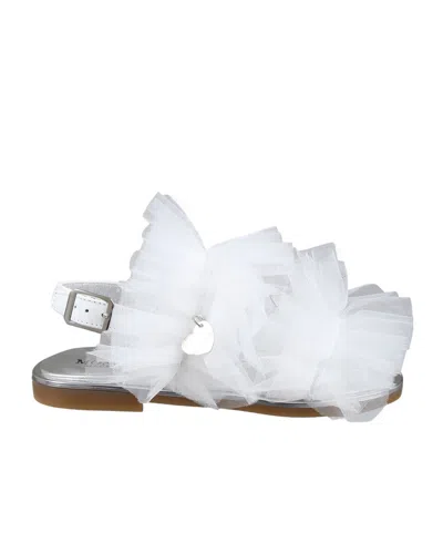 Monnalisa Kids' Ruffle-detailed Sandals In White
