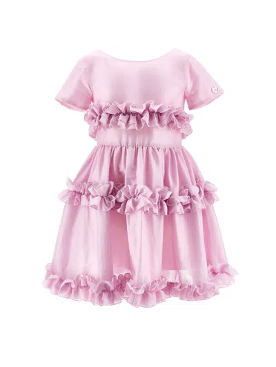 Monnalisa Kids' Ruffled Dress In Pink