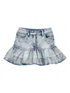 Monnalisa Girls Bleached Denim Stitch Skirt
