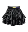 Monnalisa Flared Vinyl Skirt In Black