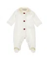 Monnalisa Ruffle Neck Jumpsuit In White