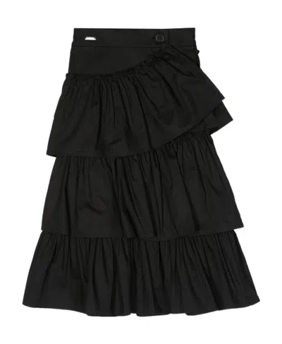 Monnalisa Ruffle Tiered Skirt In Black