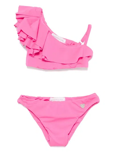 Monnalisa Kids' Ruffle-trim Bikini Set In Pink