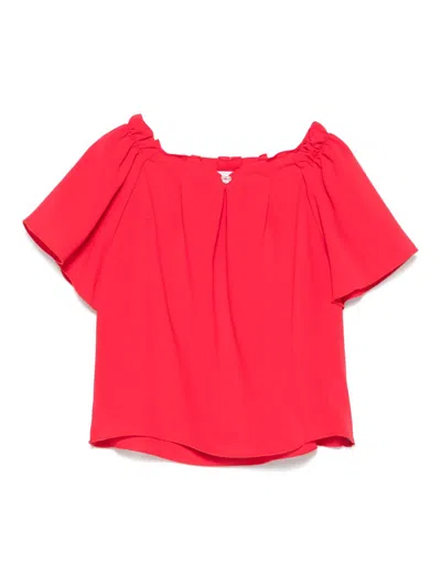 Monnalisa Kids' Ruffle-trim Blouse In Red