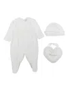 Monnalisa Ruffle-trim Cotton Babygrow (set Of Three) In White