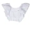 Monnalisa Ruffle-trim Cropped Blouse In White