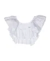 Monnalisa Ruffle-trim Cropped Blouse In White
