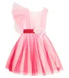 Monnalisa Ruffle-trimmed Tulle Dress In Pink