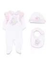 Monnalisa Ruffled Babygrow Set In White