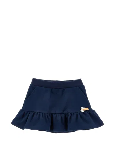 Monnalisa Kids' Ruffled Bow-detail Skirt In Blue