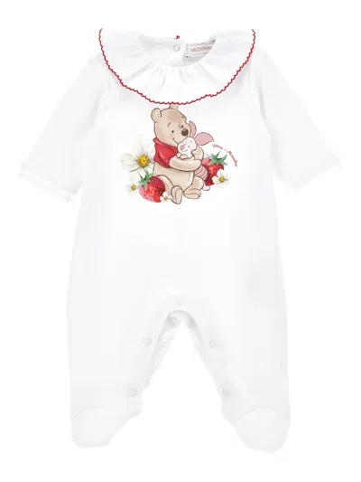 Monnalisa Babies' Ruffled-collar Print Pyjamas In White