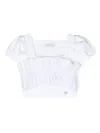 Monnalisa Ruffled Cotton Blouse In 白色