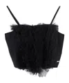 Monnalisa Ruffled Crop Top In Black