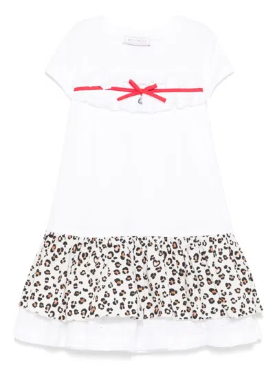 Monnalisa Kids' Ruffled-detail Dress In White