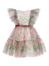 Monnalisa Ruffled-detail Floral Dress In Multi