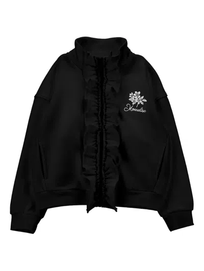 Monnalisa Kids' Ruffled-detail Sweatshirt In Black