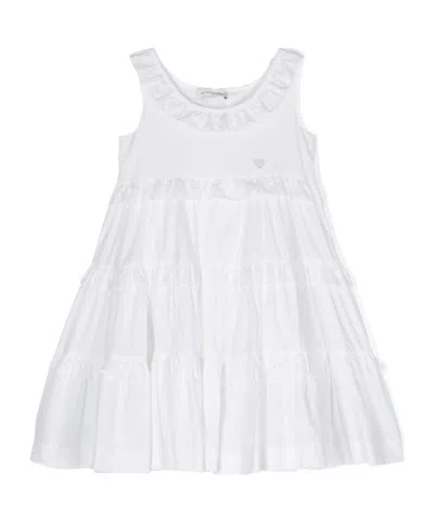 Monnalisa Kids' Ruffled-detailing Cotton Dress In White