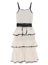 Monnalisa Ruffled-detailing Dress In Neutrals