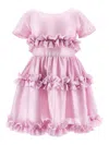 Monnalisa Ruffled Dress In Pink