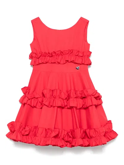 Monnalisa Kids' Ruffled Dress In Red