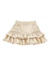 Monnalisa Ruffled Flared Skirt In Neutral