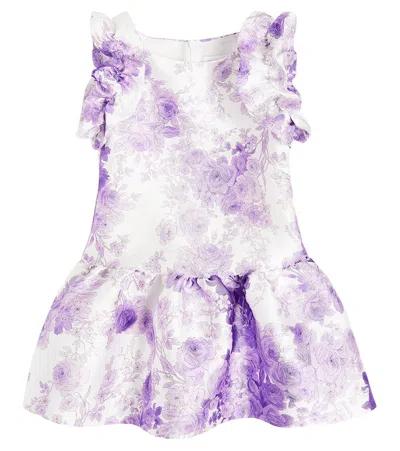 Monnalisa Kids' Ruffled Floral Dress In Multicoloured