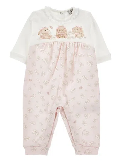 Monnalisa Babies' Ruffled Floral-print Romper In Multi