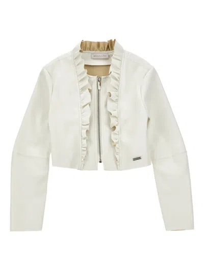 Monnalisa ラッフル ジャケット In White