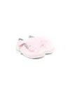 Monnalisa Ruffled Leather Ballerinas In Pink