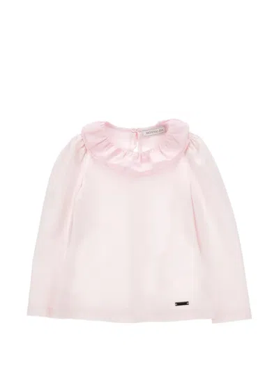 Monnalisa Kids' Ruffled Long-sleeve Blouse In Pink