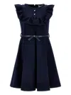 Monnalisa Jersey Pinafore With Circle Skirt In Blue