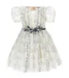 Monnalisa Tulle Dress With Ruffles And Polka Dots In Multi