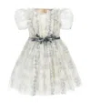 Monnalisa Tulle Dress With Ruffles And Polka Dots