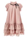 Monnalisa Kleid Mit Punkten Und Rüschen In Pink