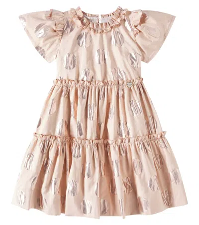 Monnalisa Kids' Kleid Aus Taft In Pink