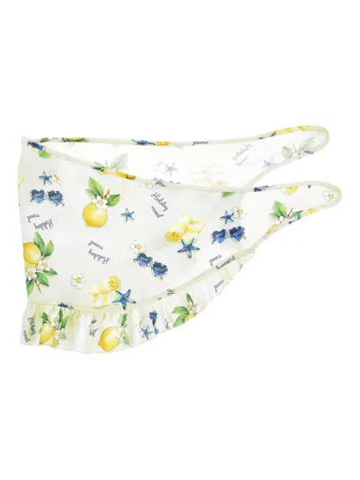 Monnalisa Kids' Ruffled Print Casual Skirt In White
