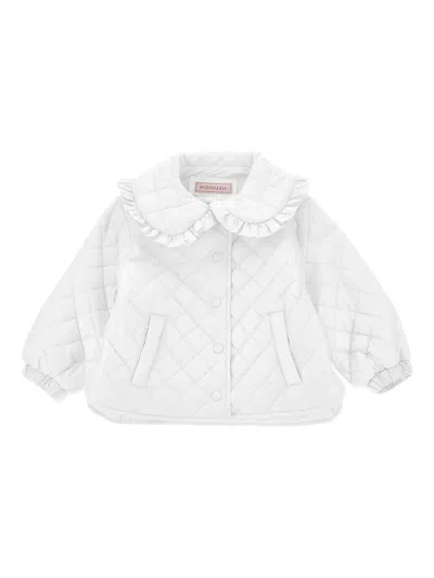 Monnalisa Babies' Ruffled Quilted Jacket In White