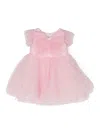 Monnalisa Ruffled Short-sleeve Dress In Pink