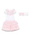Monnalisa Ruffled Skirt Set In White